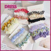 PETI DRESS 3pcs แฟชั่นสำหรับผู้หญิง ผ้าชีฟองเส้นด้าย scrunchies อีลาสติก ที่มัดผม ยางรัดผม แถบคาดศีรษะ หางม้าหางม้า เชือกมัดผม สำหรับผู้หญิง