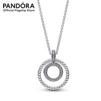 Pandora Silver Logo Necklace &amp; Pendant สร้อยคอ สีเงิน สร้อยคอสีเงิน สร้อยคอเงิน เงิน เครื่องประดับแพนดอร่า สร้อยแพนดอร่า แพนดอร่า