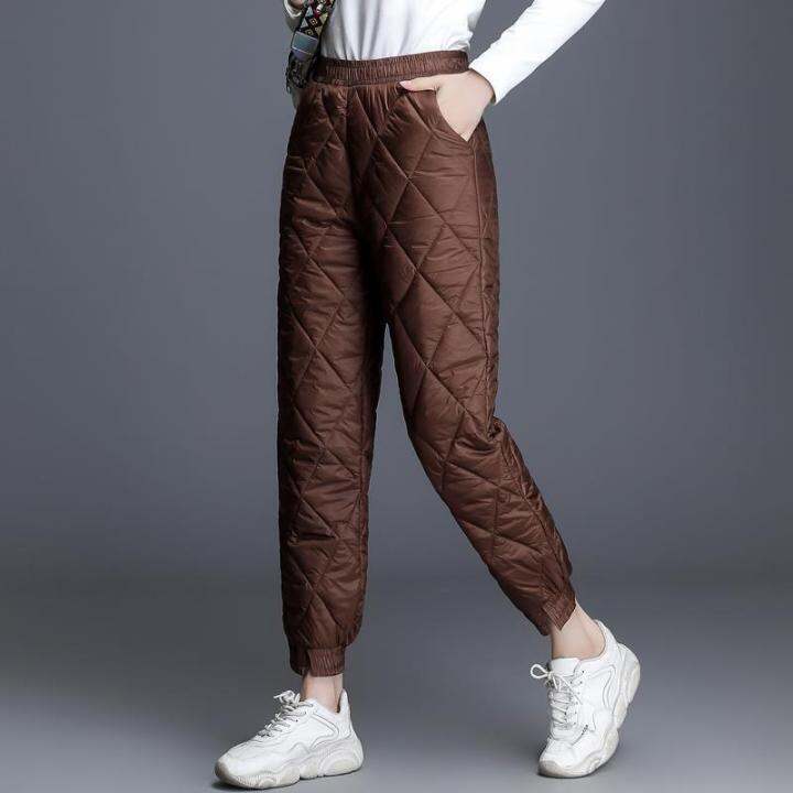 women-winter-windproof-warm-down-cotton-pants-padded-quilted-trousers-elastic-waist-casual-sweatpants