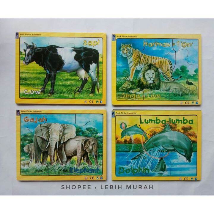 [SNI] Puzzle Kayu Klasik Seri Hewan Uk 17x22 Cm Puzzle Binatang Sapi ...