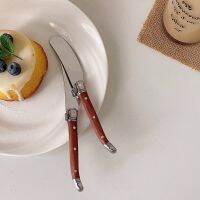 （glistening shop） Vintage Rosewood HandleKnife สแตนเลสสตีลอาหาร ToastButter Spatula CheeseKorean Tableware