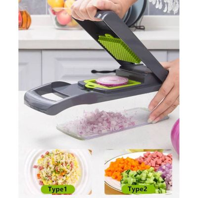 Homemart.shop-เครื่องสไลด์ผัก 8IN1 ชุดเครื่องตัดผักสแตนเลส เครื่องหั่นผัก มีดสไลด์ อุปกรณ์สไลด์ผัก