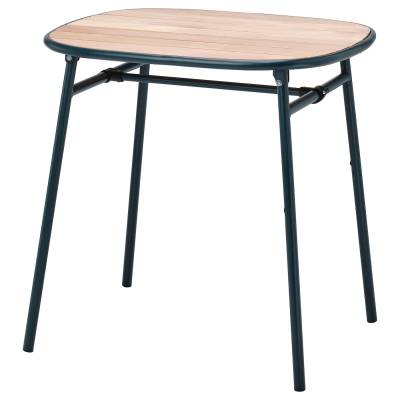 โต๊ะ กลางแจ้ง, น้ำเงินดำ/ไม้ยูคาลิปตัส, 76x63 ซม.
