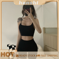 hanshi [2023 new HOT FASHION] lazlook เซ็ตกางเกงในกีฬาเข้ารูปสำหรับผู้หญิงเสื้อกล้ามสำหรับใส่เล่นโยคะถักแบบเซ็กซี่เกาหลีใต้