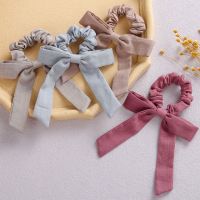 ⊕┅ Big Bows Baby Girl Hair Rubber Bands Infant Cotton Linen Scrunchie Child Ponytail Holder Fashion Accessories Infant Ties Rope