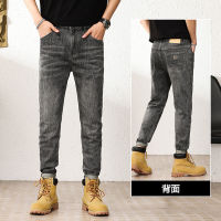 Factory Outlet New Summer Thin Elastic Denim Trousers Tide Slim -Fitting MenS Jeans Straight Leisure