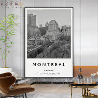 การท่องเที่ยว Montreal การพิมพ์โปสเตอร์การท่องเที่ยวแคนาดาภูมิทัศน์ภูมิทัศน์อเมริกาเหนือพิกัดภาพวาดสีน้ำมัน Hiasan Kamar การอ่านย้อนยุค