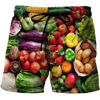 Fruit And Vegetables 3D Print Shorts Men Women Funny Leisure Oversize Short Pants Summer Cool Mens Swim Short Sport Beach Shorts