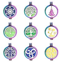 New Aromatherapy Jewelry Essential Oil Diffuser Colorful Tree of Life Perfume Pendant Aroma Necklace Open Locket Pendant Gift