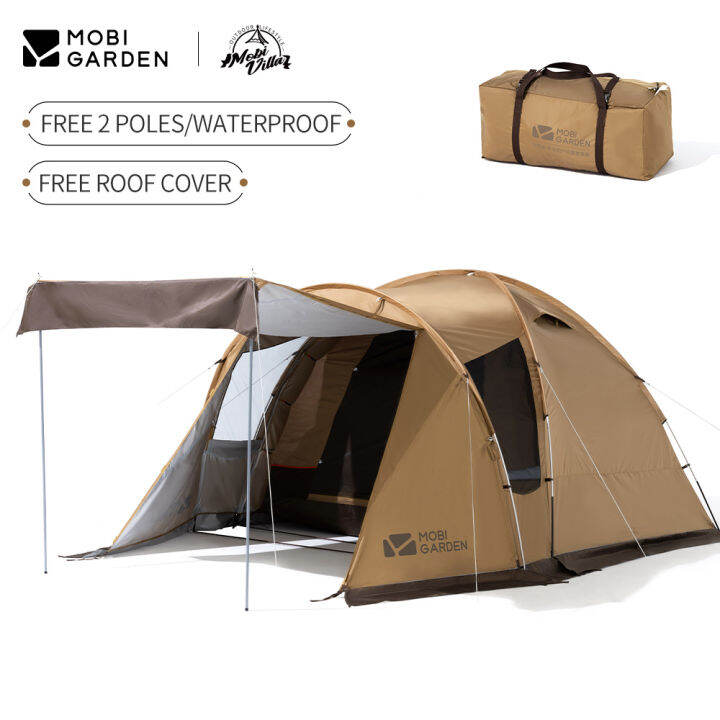 MOBI GARDEN Camping Tent Oxford Waterproof Big Space Family Glamping ...