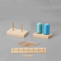 Foldable Wooden Thread Holder 2/6/14 Spools Sewing Embroidery Thread Rack Organizer Wall Hanging Cones Stand Shelf Tool