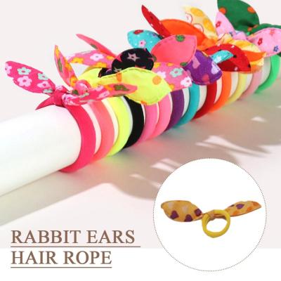 10Pcs Cute Small Rabbit Ear Hair Bands Girl Rubber Band Baby Headwear Ornaments Band Elastic Hair Children Accessories Korean R1Q5
