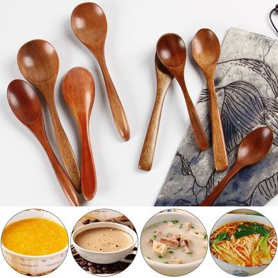 Wooden Spoon Bamboo Kids Spoon Kitchen Cooking Utensil Tool Soup Teaspoon kitchenware for Rice Soup Tableware Home Restaurant Cooking Utensils