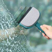 Multifunctional 2 In 1 Double-Sided Glass Cleaning Brush /Household Scraping Dual-purpose Mirror Cleaning Wiper/ Soft Rubber Sponge Cleaning Scraper For CarWindows Dining Table Kitchen