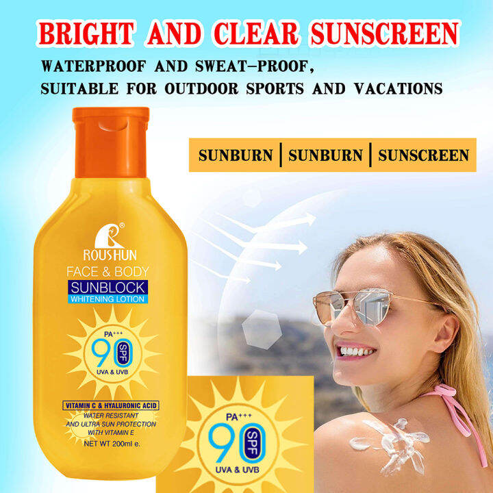 Whitening Lotion with SPF90+ Sunscreen Face and Body Lotion Skin Care