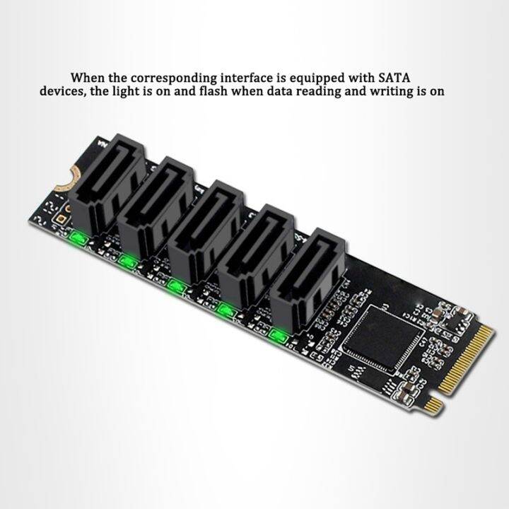 m-2-ngff-pcie-b-key-sata-to-sata-3-0-5-port-expansion-card-6gbps-adapter-card-jmb585-chipset-m-2-nvme-to-sata3-0