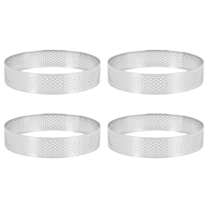 4-pcs-circular-porous-tart-ring-bottom-tower-pie-cake-mould-baking-tools-heat-resistant-perforated-cake-mousse-ring-10cm