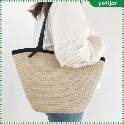 Yotjar กระเป๋าถือแบบทอโบโฮสำหรับผู้หญิงใส่ทำงานกลางแจ้งในฤดูใบไม้ผลิความจุกระเป๋าสะพายขนาดใหญ่