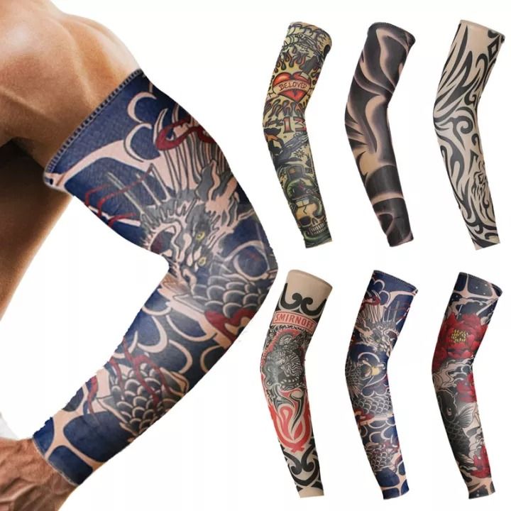 Nylon Elastic Arm Warmers Temporary Tattoo Sleeve Designs Body Arm  Stockings Tatoo Cool Outdoor Sports Cycling Camping  Amazonin Clothing   Accessories