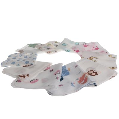 【CC】 10Pcs 28x28cm Soft Baby Infant Muslin Newborn Washcloth Feeding Kid Face Children Handkerchiefs Layer