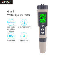 Yieryi S-100ดิจิตอลเครื่องวัดความเค็ม4 In 1 Tdsec ความเค็ม Temp Water Quality Tester สำหรับพิพิธภัณฑ์สัตว์น้ำ,ไฮโดรโปนิกส์,สระว่ายน้ำ