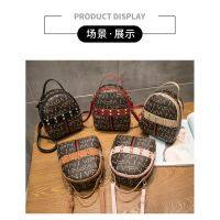 Ready Stock Women Small Backpack Fashion Rivet Print Girls Causal Backpacks Purse