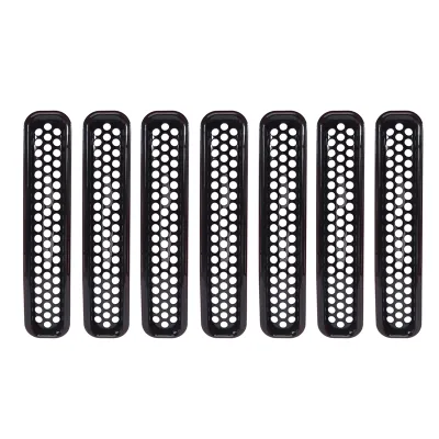 Honeycomb Mesh Front Grill Inserts Kit for 1997-2006 Jeep Wrangler TJ &amp; Unlimited - (7PCS)