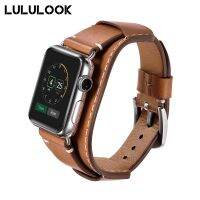 ❡ Lululook skórzany mankiet pasek do iWatch serii 7 6 SE 5 4 3 akcesoria Link pasek dla pasek do Apple Watch 44mm 45mm 41mm 40mm 42mm