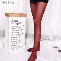 LIYA ถุงเท้าทนทานสำหรับผู้หญิงเลดี้โปร่งใสบาง Pantyhose ถุงน่องแนบเนื้อลูกอมสีทึบที่มีความหลากหลายเต็มที่แฟชั่น