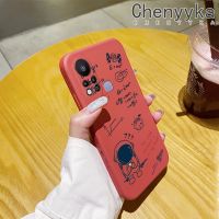 เคส Chenyyyka สำหรับ Infinix เคสโทรศัพท์ดีไซน์ใหม่บางเก๋ไก๋สำหรับ11S Hot 11 2022แฟชั่นลายนักบินอวกาศเคสป้องกันขอบสี่เหลี่ยมเคสนิ่มเคสปลอกซิลิโคนเคสกันกระแทก