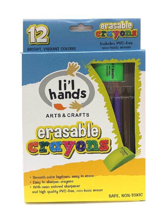 Arts & Crafts Erasable Crayons Bright Vibrant 12 Colors Lazada PH