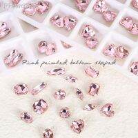 QIAO Glitter Rhinestones Nail Art Pink Crystal Pointback Diamond Nail Gem Multi-shape Stone Heart Square Rhinestones Decorations