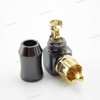 90 Degree RCA Male Plug Connector  Audio Adapter Connectors Gold Plated Terminal for 6.2mm Speaker Cable L Type WB5TH
