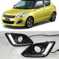 ไฟส่องสว่างเวลากลางวันของรถ1ชุดอุปกรณ์เสริมไฟตัดหมอก DRL สำหรับ Suzuki Swift 2014 2015 2016ไฟตัดหมอกสีขาวเวลากลางวัน