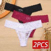 【hot】✼  2PCS M-XL Thong G-string Panties Floral Transparent Womens Female Underpants