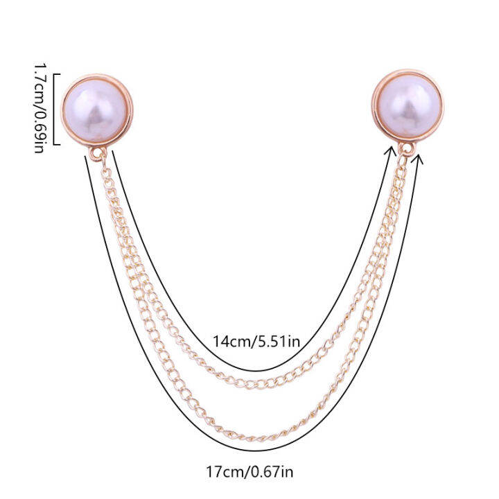 xuchen-เข็มกลัดชุดอัญมณีสำหรับผู้ชาย1เสื้อ-pc-สายโซ่สร้อยคอแบบพู่ห้อยเครื่องประดับเสื้อผ้าคลิปติดปกเสื้อ