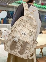 ❁ graffiti bag junior high school girls high-capacity pupil light backpack looks more pockets