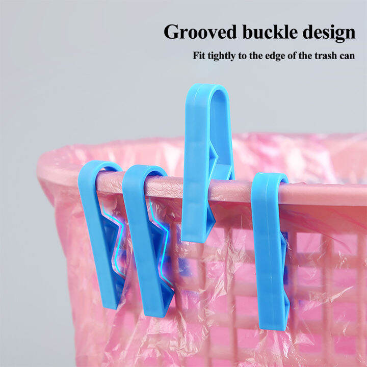 10 Pack Garbage Bin Clips Trash Bag Clips Plastic Washroom Trash Can