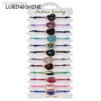 ♧  Boho 12pcs/Sets Elastic resin Druzy Charms Bracelets for Women Child Adjustable Rope Chain Crystal Wristband Jewelry