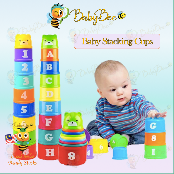 Baby Bee Stacking Cup Toys Stack Toy Kids Number Color Early Learning ...