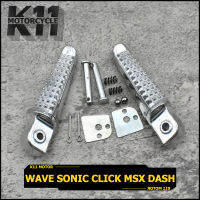 พักเท้าหลัง ใส่รถตระกูลฮอนต้า wave sonic click  dash อลูมิเนียมอย่างดี เงินเงา พักเท้าเวฟ w110 w100 w125 อะไหล่ครบตามภาพ