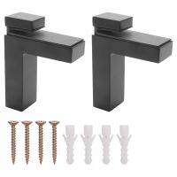 20 Pcs Adjustable Wood/Glass Shelf Bracket Wall Mount Heavy Duty Floating Brackets for 3-28mm Thick Shelves,Black