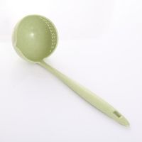 ♘™◎ 2 In 1 Wheat Straw Soup Spoon Long Handle Porridge Spoons Filter Home Cooking Tools Kitchen Accessories Soup Spoon Rice Spoon