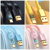 BRZ05 100W สาย USB โปร่งใส Type C 0.5M/1.5M/2M Type C Type C Type C สายชาร์จชาร์จเร็วโอนไฟล์โทรศัพท์มือถือสายชาร์จโทรศัพท์มือถือค่าโทรศัพท์