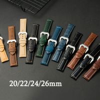 Gelang Pria Wanita Kulit Sapi Crazy Horse untuk Jam Tangan Panerai Tali Pergelangan Tangan Universal 20Mm 22Mm 24Mm 26Mm Tali Jam Kulit Asli