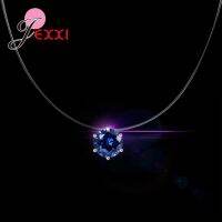 【Factory-direct】 EC Loria Trading mall 8สีเงา Rhinestone หญิง TransparentNecklace เงินที่มองไม่เห็นสร้อยคอผู้หญิงสร้อยคอ