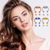 Stainless Steel Magnetic Septum Fake Nose Rings for Women Men Non pierced Nose Hoop Piercing Nez Body Jewelry