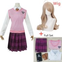 【ร้อน】 Danganronpa V3 Kaede Akamatsu เครื่องแต่งกายคอสเพลย์ผู้หญิงชุดอะนิเมะเสื้อเสื้อกั๊กกระโปรงถุงเท้าสาว JK ชุดนักเรียน