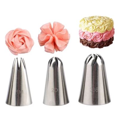 【CC】✘✈  3pcs/set Pastry Nozzles Decorating Tools Icing Piping Nozzle Tips Baking Accessories  1M 2D 336