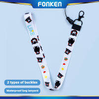 FONKEN รูปการ์ตูนมีสายคล้องสำหรับโทรศัพท์หลักเคสพวงกุญแจสายห้อยสายห้อยคอน่ารักสายคล้องคอ ID นักเรียนการ์ดเชือกป้ายเชือก